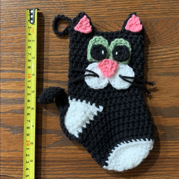 {Stocking} Charming Black & White Cat Stocking - Picture 3 of 6
